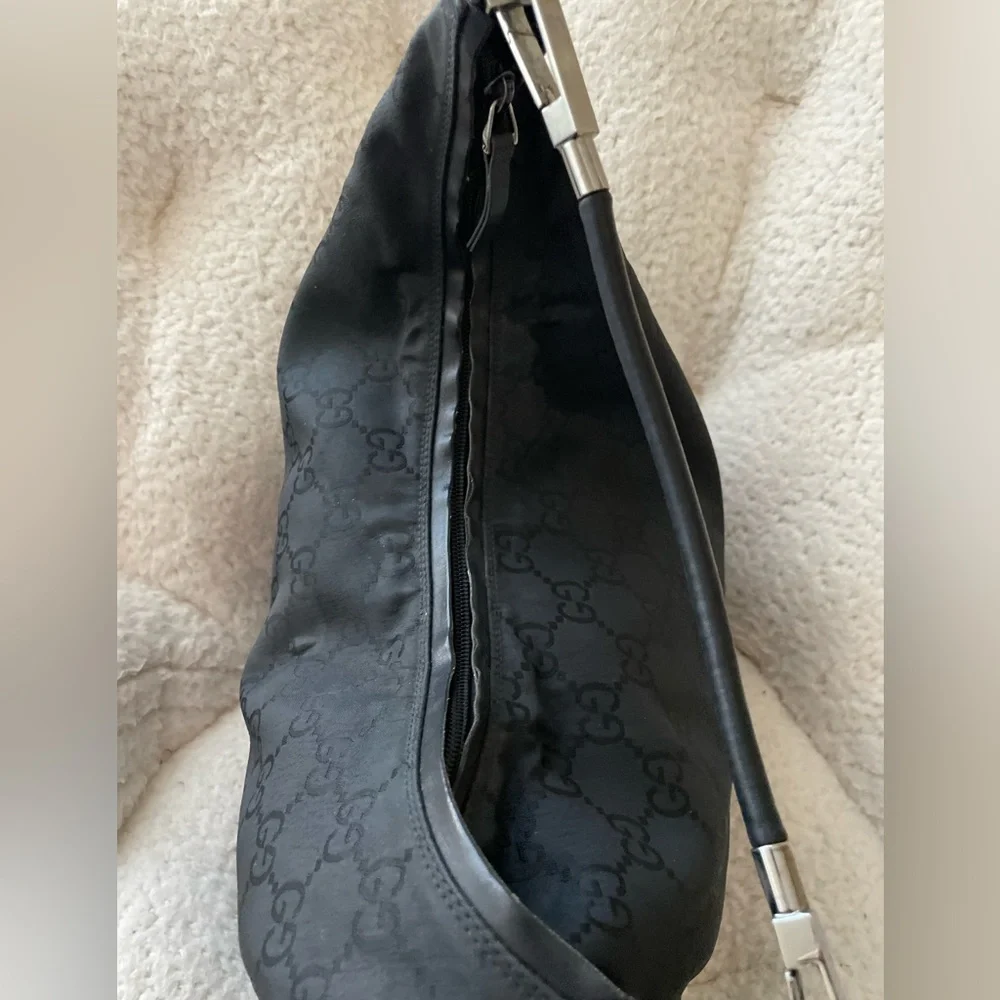 Gucci Black Monogram Hobo Bag
